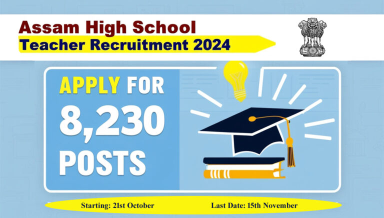 Assam High School Teacher Recruitment 2024: 8,230 Posts Open