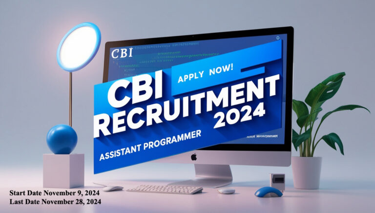 CBI Recruitment 2024: Apply Now for 27 Assistant Programmer Posts. Last date: 28/11/2024