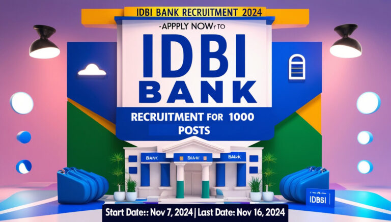 IDBI Bank Recruitment 2024 - Apply Now for 1000 Executive Positions. Last Date: November 16, 2024.