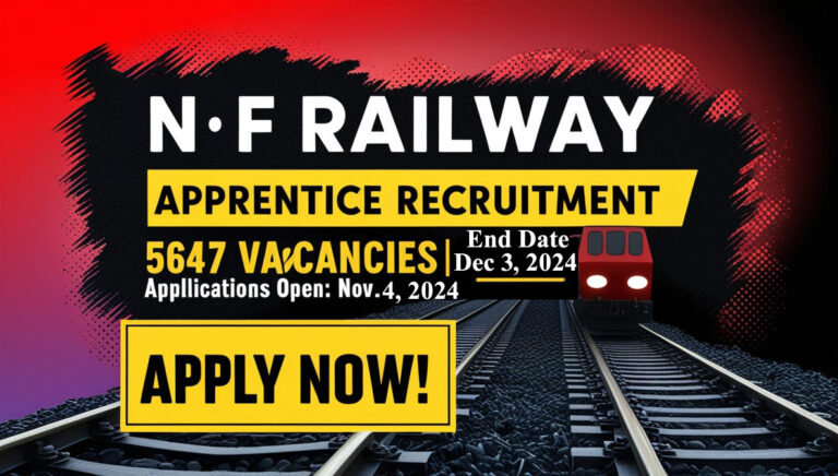 Join the N F Railway as an Act Apprentice! Apply for one of 5647 vacancies by December 3, 2024.