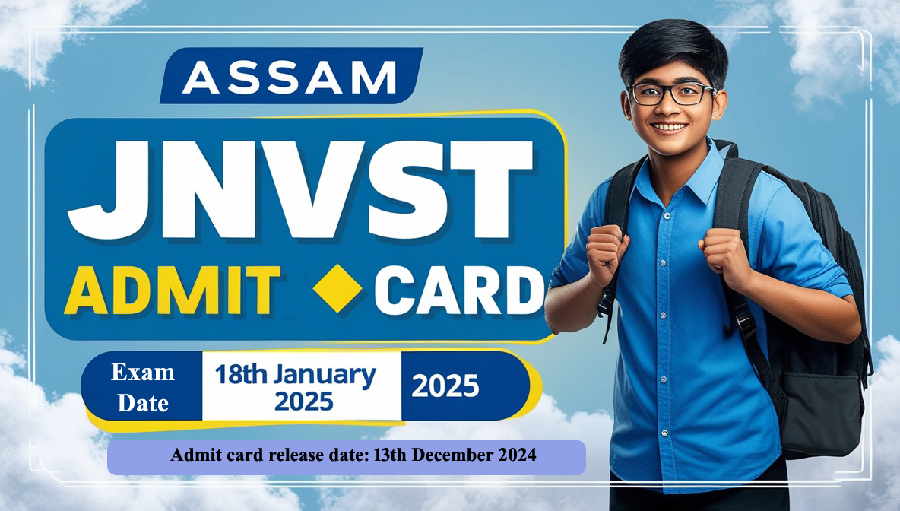 Assam JNVST Admit Card 2025 for Class VI Entrance Exam