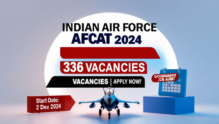 Apply now for Indian Air Force AFCAT Recruitment 2024 with 336 vacancies. Check the start and last dates to ensure timely application.